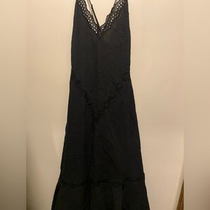 Black Zara midi dress, lace details NWT